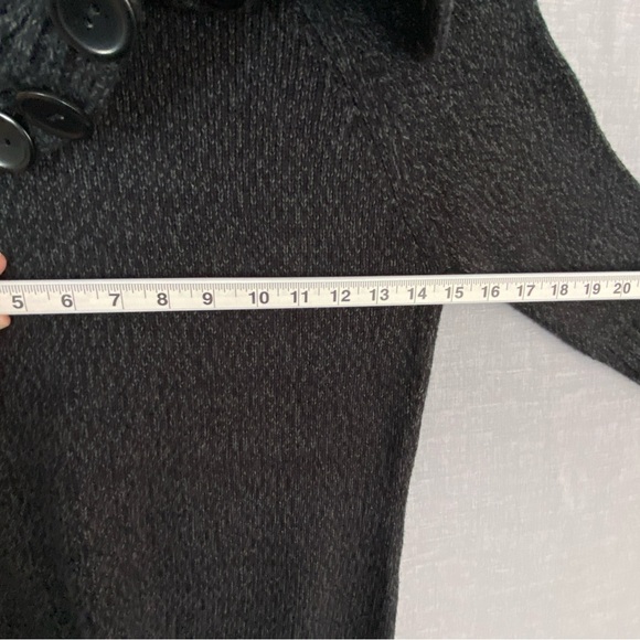 Only Black Cowl Button Neck Sweater Hip Length Black Heather Extra Small - Picture 8 of 9